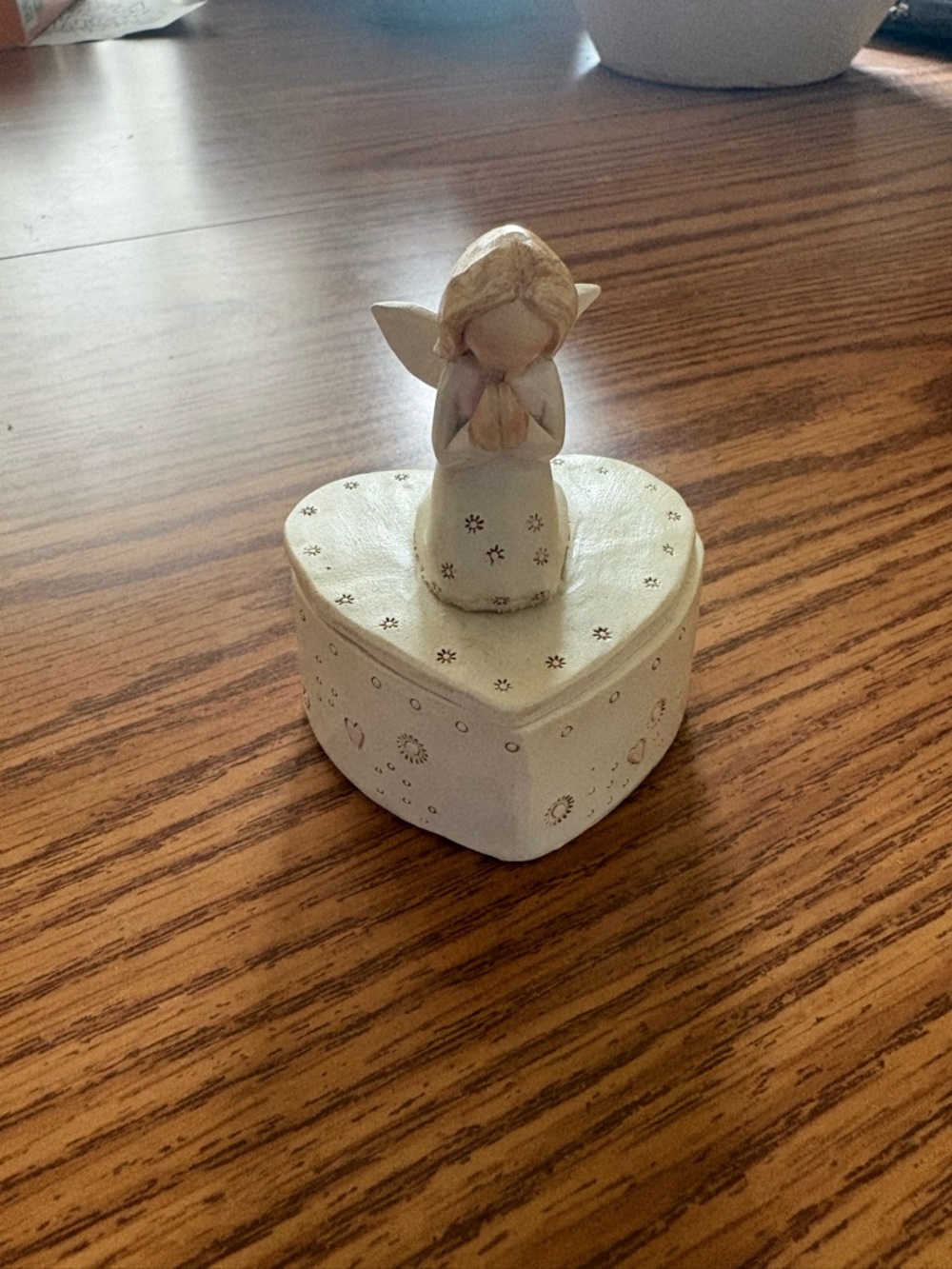 Heart-Shaped Angel Trinket Box